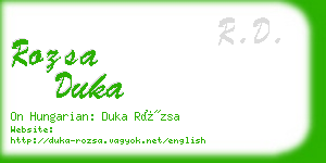 rozsa duka business card